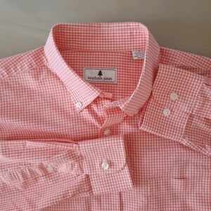 Southern Pines Long Sleeve Bottom Down Orange Check Men's Size Large‎